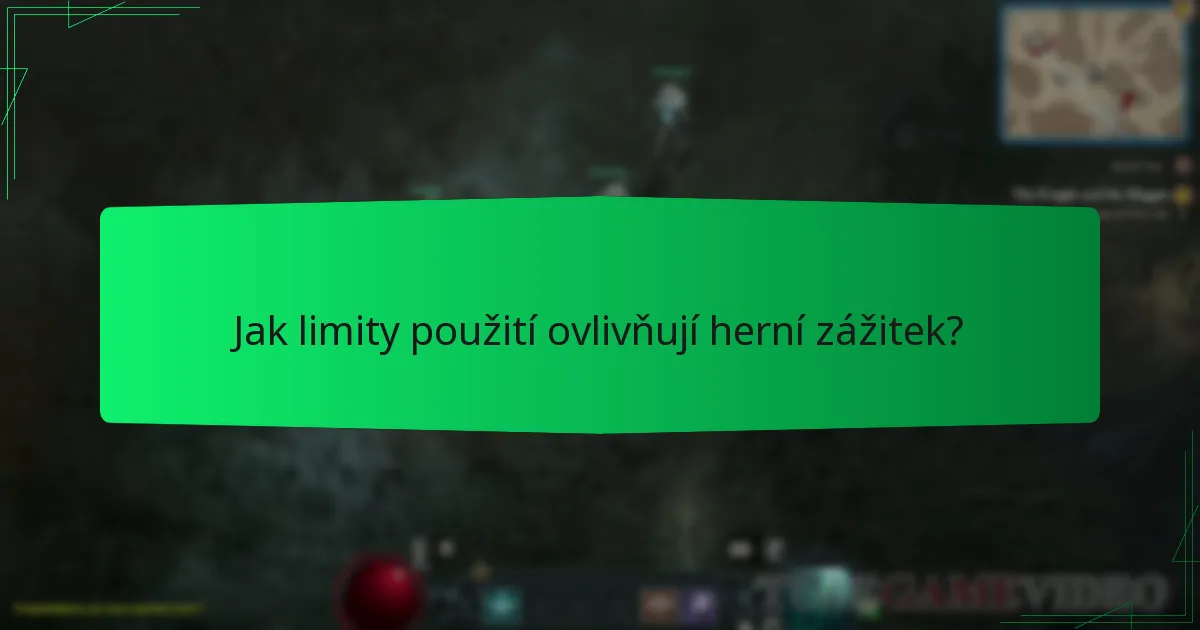 Jak limity použití ovlivňují herní zážitek?