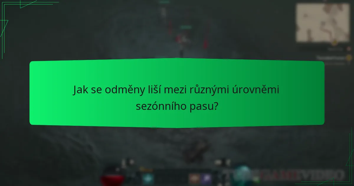 Jak se odměny liší mezi různými úrovněmi sezónního pasu?