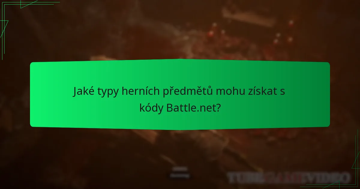 Jaké typy herních předmětů mohu získat s kódy Battle.net?