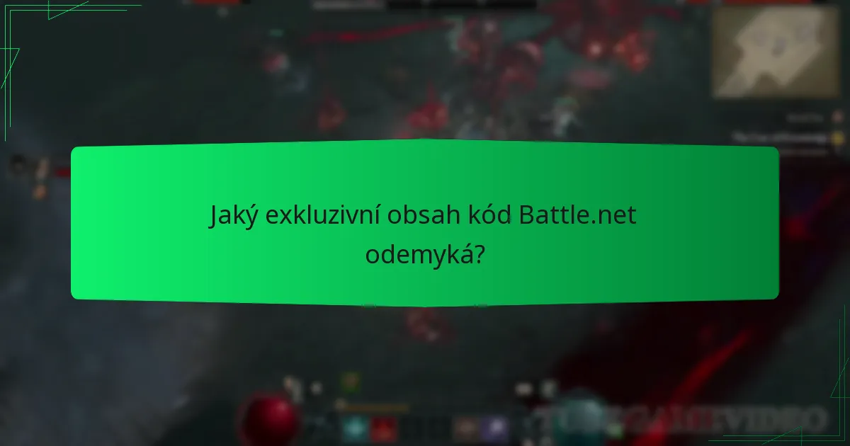 Jaký exkluzivní obsah kód Battle.net odemyká?